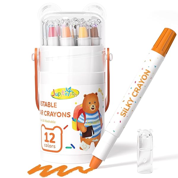 【送料無料】クレヨン 12色 クマタイプ パステルカラー 繰り出し式 かわいい 色鉛筆 持ちやすい 手汚れない 折れにくい 安全 無毒 水で落とせる 塗り絵 落書き お絵描き 絵の具 セット 小学生 赤ちゃん 幼児