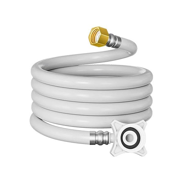 【送料無料】洗濯機のホース 水漏れ防止 自動洗濯機 用取付簡単 継手付き粘着防止 折れにくいG 3/4ネジ水漏れシールテープ 水漏れ長さ 0.8m（ホワイト）