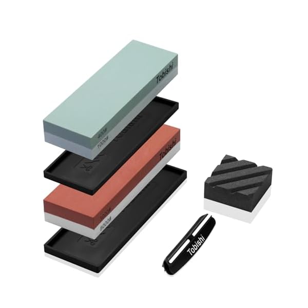 【送料無料】砥石 包丁研ぎ石 セット 400 1000 3000 8000 両面研ぎ 面直し ゴム台付き 荒/中/仕上げ砥..