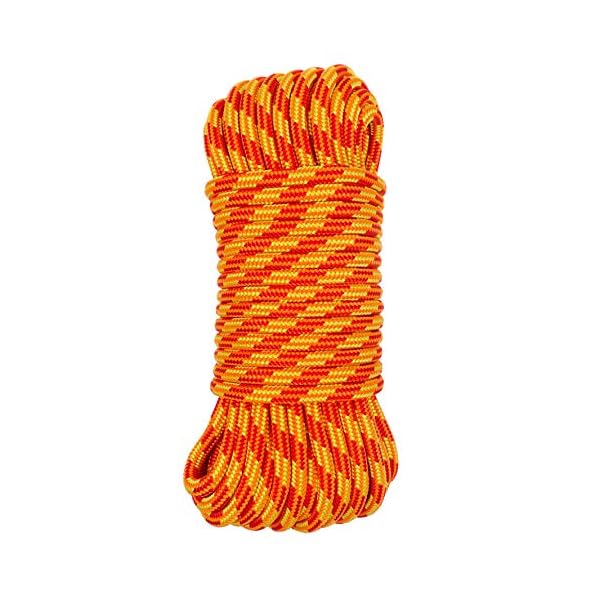 【送料無料】30kN 11.5mm ダブルブレード 二重編み構造 リギングロープ ポリエステルシースとナイロンコア編み 30M カットサイズ オレンジ