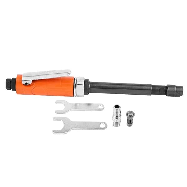 【送料無料】グラインダー エ Qiilu エアーグラインダー エアーポリッシュ 彫刻 グラインダー 25000rpm チューブ内径 3/8インチ 研磨 研削用(ロング)