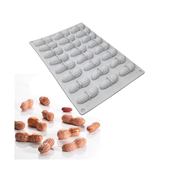 【送料無料】ケーキゼリープディングキャンディチョコレート用シリコンモールド、24穴ピーナッツ