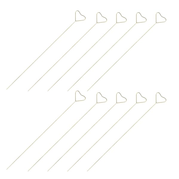 【送料無料】フローラルピックカードホルダー 20個 34 cm 金属 ストレートヘッド ハートスティック フ..