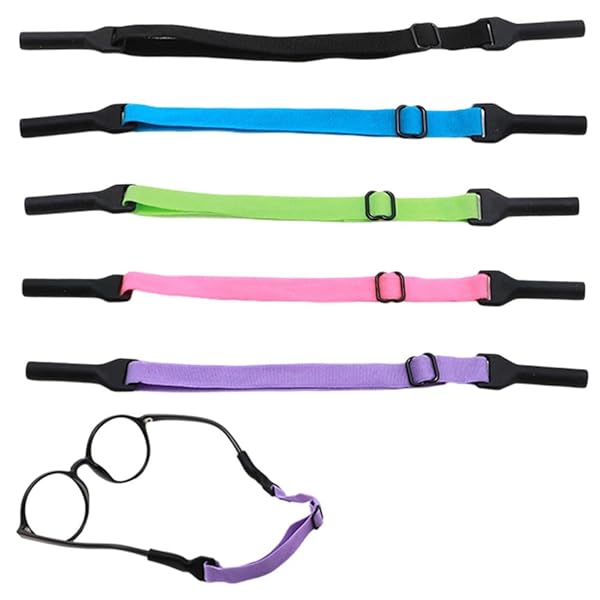 【送料無料】メガネストラップ 5本セット メガネバンド ずれ落ち防止 調節可能 眼鏡ストッパー グラス..