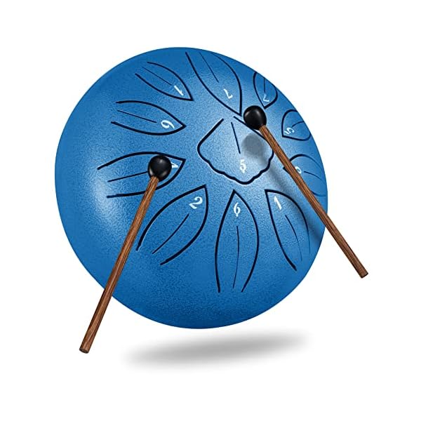 【送料無料】スリットドラム スチールタングドラム 11音 6インチ 打楽器 金属ドラム ヨガ/瞑想/癒し/祈り/治法/疲労療 楽譜付き 収納バッグ付き (海のさざなみ)