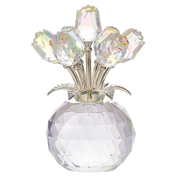 【送料無料】誕生日プレゼント女性 人気 k9クリスタル バラ花 枯れない花 造花 薔薇 インテリア ギフト 結婚祝い 記念日 母の日 送別会 卒業祝い クリスマス 退職祝い ホワイトデー に適用 母 妻 彼女への贈り物 - ホワイト