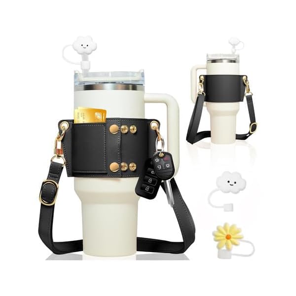 【送料無料】スタンレー タンブラーホルダー 水筒ホルダー 800ml～1200ml対応 ストローキャップ対応 防塵カバー付き 3WAYショルダー スタンレー カバー対応 タンブラー ケース 通勤 アウトドア ヨガ向け シリコンカバーと相性 ギフトにも