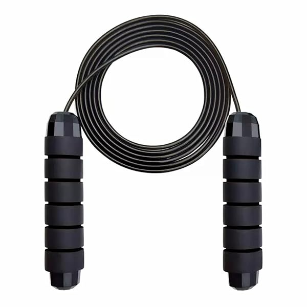 【送料無料】縄跳び トレーニング用 ロープ長2.8m 長さ調整可人間工学設計 ワイヤロープなわと滑り止め..