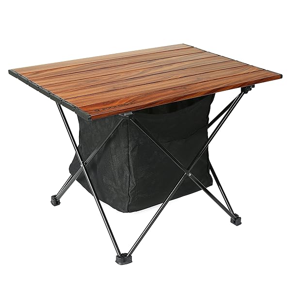 【送料無料】キャンプテーブル 折りたたみ メッシュ付き 56x41cm アルミ ロールテーブル コンパクト 超軽量 アウトドア 運動会 BBQ ハイキング ビーチ 収納袋付き