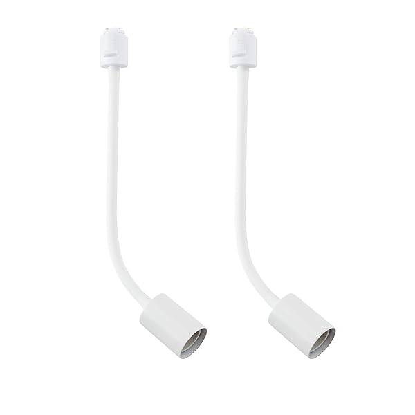 【送料無料】スポットライト ダクトレール／ライティングバー／ライティングレール 用 延長 ロング フレキシブルアーム E26 電球 ソケット(白・2個セット)