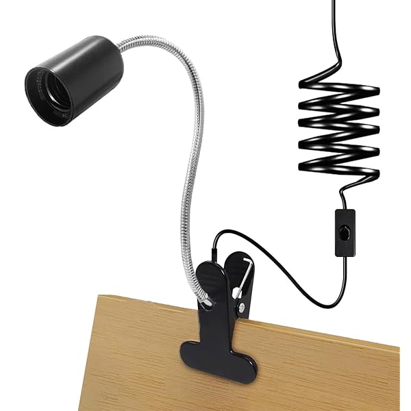 【送料無料】電球ソケット E26 クリップライトソケット 爬虫類ライト亀 ライト クリップランプ 植物ライトスタンド 360 角度調節 植物育成ライト (電球なし) E26 対応 ブラック