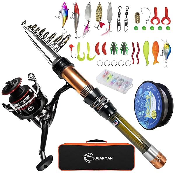 【送料無料】釣りセット 釣り竿 2.1M炭素伸縮釣竿 3000番 ロッド スピニングリール 釣り餌 釣り糸付 初心者向け つりざおセット 収納バッグと日本語説明書付き 海釣り 川釣り 穴釣り 磯釣り 堤防釣り
