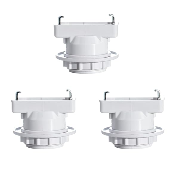 【送料無料】角型引掛けランプソケット E26口金対応 シーリング変換 口金変換アダプター 電球ソケット ランプソケット 引掛シーリング用 ファンライト用 取付簡単 ホワイト 3個セット