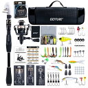 【送料無料】黒金 2.1M 伸縮式単竿釣り竿 + リールコンボ、9+1 スピニングリール付き伸縮竿、600D PVCキャリアバッグ、旅行用海水淡水両用釣り竿コン...