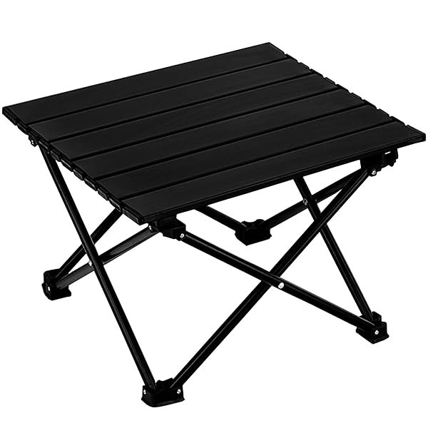 【送料無料】キャンプテーブル ロールテーブル 折りたたみ式 アウトドア テーブル 耐久 耐熱 防水 携帯便利 超軽量 耐荷重30kg 収納袋つき（ブラック S）