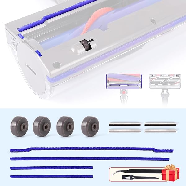 【送料無料】ソフトプラッシュストリップとヘッドホイール対応ダイソンV6 V7 V8 V10 V11 DC62掃除機用..