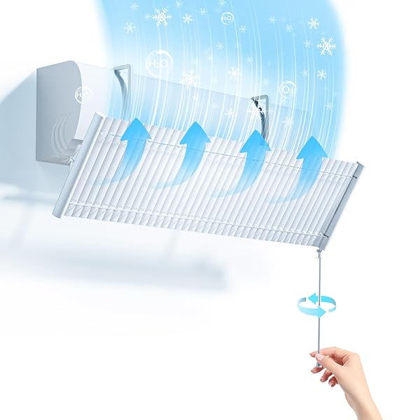 【送料無料】エアコン 風除け エアコンルーバー エアコン かぜよけ カバー 風向きや角度を自由に調整 エアコン風よけ 風向き調整板 エアコン風よけカバー オフィス 家庭用 業務用 革新的なブラインドデザイン風除け 循環送風 簡単取り付け風よけ 結露防