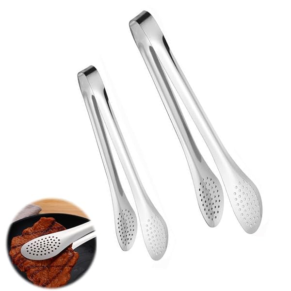【送料無料】ステンレス トング ステンレストング 揚げ物 油切り 水切り サラダ 調理トング 耐熱 穴あき 焼き肉 バーベキュー サラダ 調理器具 2点セット