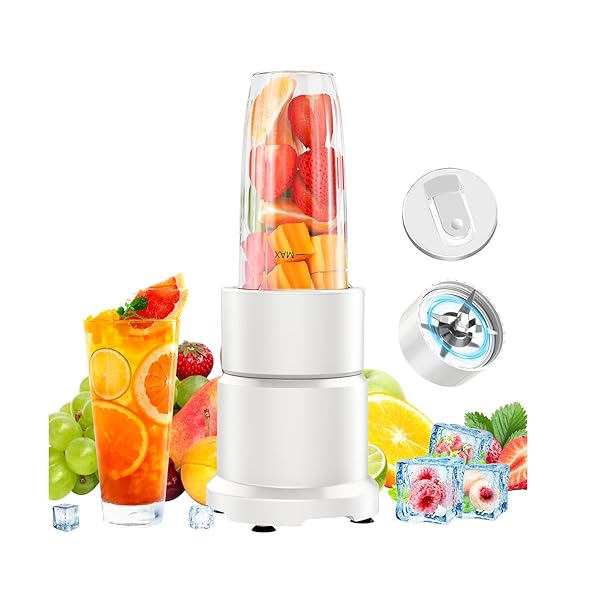 【送料無料】【新機種 女性に優しい】 ミキサー ジューサー スムージー 大容量670mlボトル 850W ミキサー 小型 氷も砕ける 果物ジュース コーヒーミル...