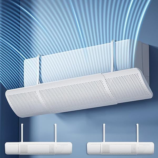 【送料無料】wingio 2枚セット エアコン風よけカバー エアコン 風除け 風向き上下180°調整 直撃風防止 壁掛け式 伸縮自在 空気循環 節電 省エネ 取り付け簡単 3秒だけ組み立て完了 冷房暖房通用 結露対策 長さ調整可 56～89 cm