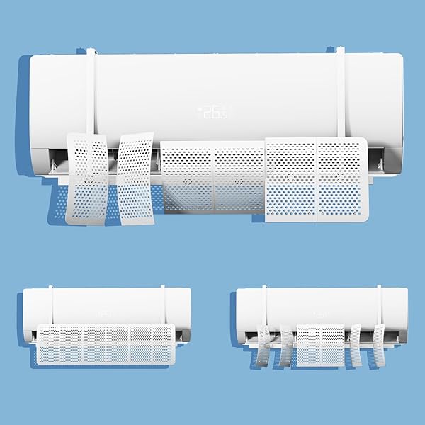 【送料無料】エアコン 風除け エアコン風よけカバー 上下左右風向調整板 風向き縦横180°調整 6枚ルーバー設計 風量調節可能 壁掛け式 直撃風防止 室内機用 風向きパネル 吹き出し口カバー クーラーの風除け 取付簡単 冷暖房通用 結露防止 68cm