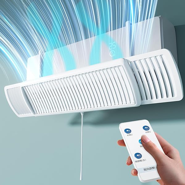 【送料無料】【2025最強バージョン 業界初 リモコンで風向き調節可】風除け 直撃風防止 3種風向調整 360°自由調整 1秒組立て完了 【60-95cm伸縮幅 ほとんど国内エアコン対応】 家庭＆会社兼用 冷房病対策 お年寄り/子供/直撃風に弱い人