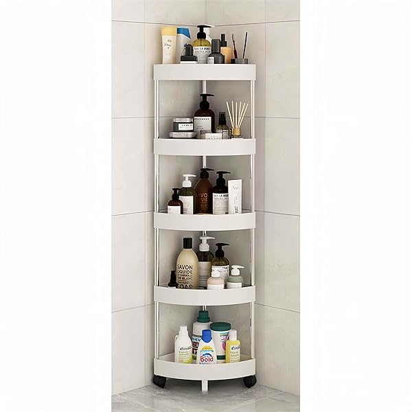 【送料無料】バスルーム 浴室用ラック コーナー ラック お風呂 ラック 洗面所 収納ラック 3〜5段のシャ..