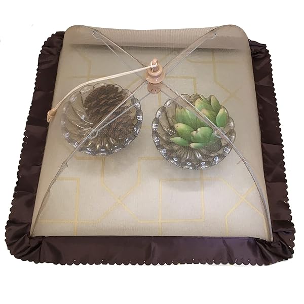 【送料無料】食卓カバー フードカバー 折り畳み式 洗える キッチンパラソル 蝿帳 正方形 虫よけ ホコリ..