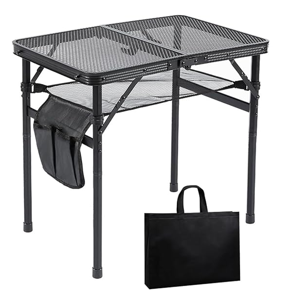 【送料無料】キャンプ テーブル アウトドアテーブル メッシュテーブル 高さ2段階調整可能 ローテーブル..