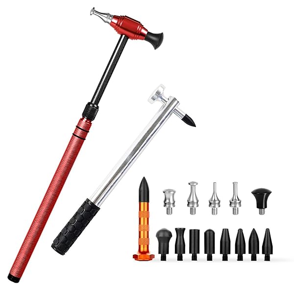 【送料無料】デントリペア 板金ハンマー 凹み直し ゴム槌 車へこみ修理 調整可能 修理キット ヘッド交..