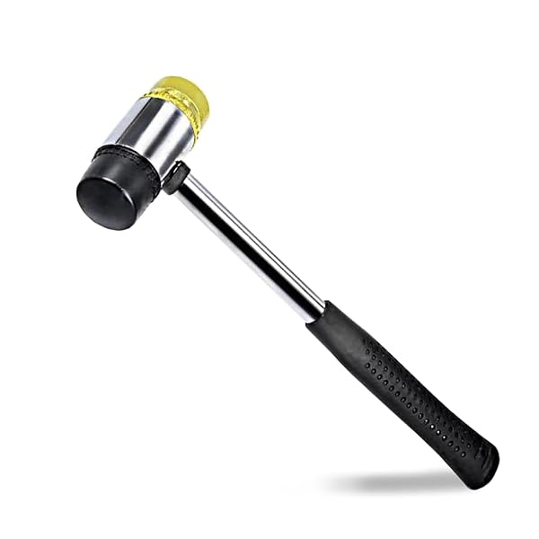 【送料無料】ダブルフェイス ソフト/ハード ゴムハンマー プラスチックハンマー 滑り止めグリップ付き ..