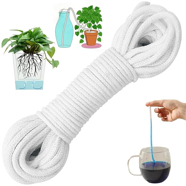 【送料無料】水やり当番 自動水遣り綿ロープ 水耕栽培 プランター 休暇 植物 シッター 6mm直径 長さ9m 留守中水やり 毛細管水遣り 自動散水コード 出張 旅行 外出 園芸用 鉢植え 植木鉢 観葉植物用 室内 ライブ 鉢植え 植物 吸水材 ロープ