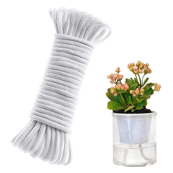 【送料無料】自動水遣り綿ロープ 水やり当番 長さ9m 4mm直径 毛細管水遣り 留守中水やり 旅行 出張 外出 植木鉢 鉢植え 観葉植物 園芸用 水耕栽培 野菜に適用 (1本-9m)