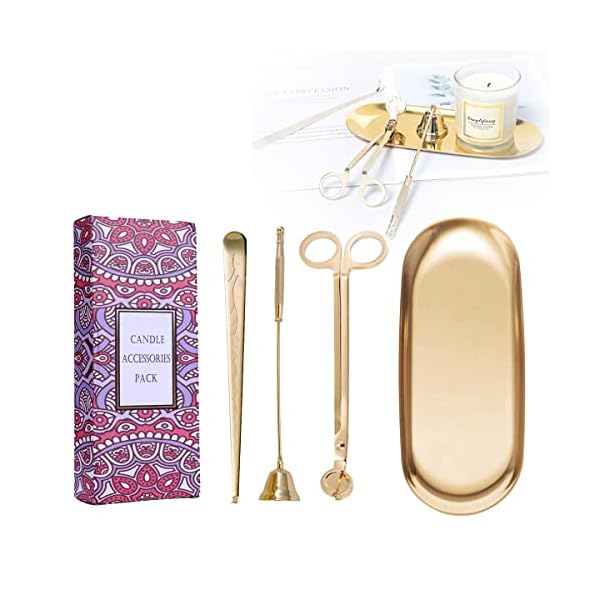 【送料無料】4イン1キャンドルアクセサリーセット - 芯トリマー、スナッファー、ディッパー、キャンド..
