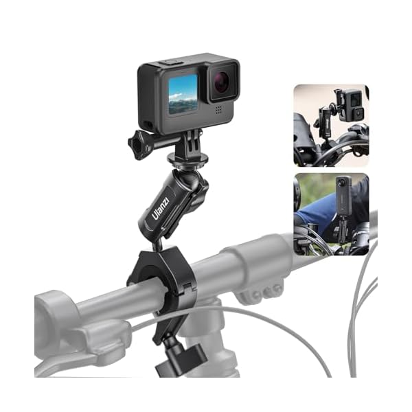 【送料無料】Ulanzi カメラマウント バイク・自転車・オートバイ ハンドルマウント カメラホルダー カメラグリッパー アルミ製 1/4ネジ付き gopro用アダプター付き 360°角度調整可能 直径8mm-35mm hero13用/12/11/1