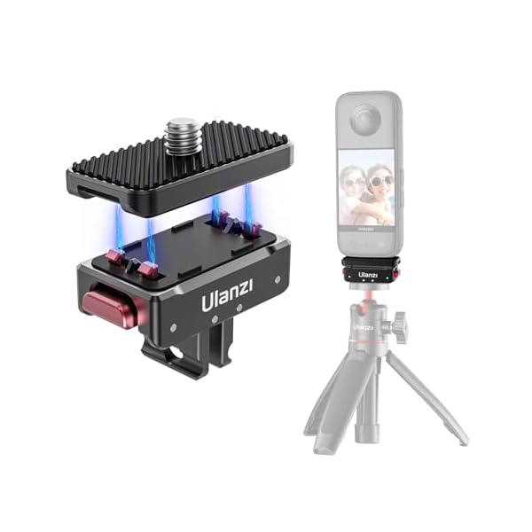 【送料無料】Ulanzi Insta360 x5用/x4/x3 磁気アダプターマウント Insta360 ACE/ACE PRO用 クイックリリースマウント 磁気クイックリリースベース 1/4ネジ付き 1/4ネジ穴 三脚用 折りたたみ式 Gopro用