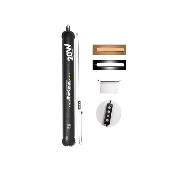 【送料無料】インフレータブル LED チューブライト GCA20U、20W USB バイカラー温度チューブライト、2700K、4000K、5600K、6500K、320フルスペクトラムランプビーズ、CRI 95+、写真撮影用ライトスティック