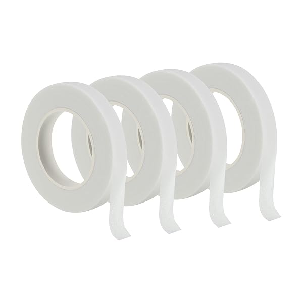 【送料無料】30ヤード フローラルテープ 4ロール フローリストテープ クレープペーパーフラワーブーケテープ 花茎包装用防水テープ ホワイト（27メートル）