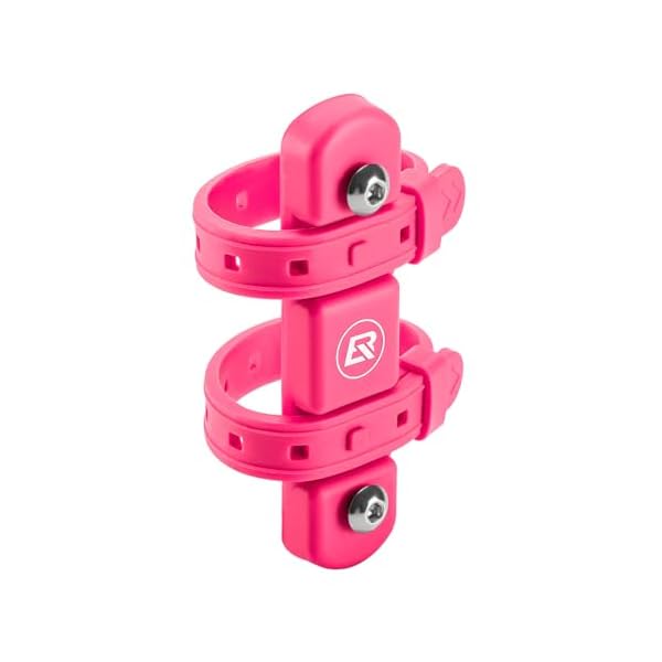 【送料無料】(ロックブロス)自転車ボトルケージアダプター ボトルケージ 増設マウント ドリンクホルダー シリコン製 フレームに優しい 穴あけ不要 取り付け工具付き 対応フレーム径22-45cm ロードバイク MTB 折り畳み自転車 ピンク