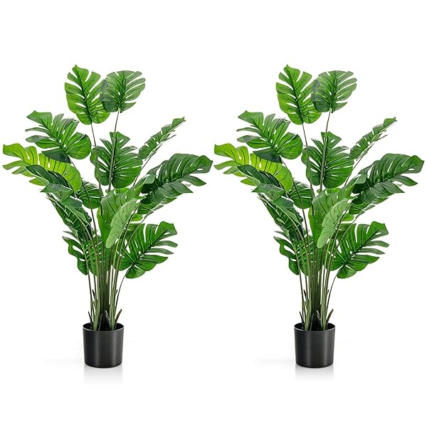 【送料無料】人工 観葉植物 フェイク 150cm 2本 モンステラ フェイクグリーン 大型 造花 インテリア 室内 屋外 フェイク植物 人工観葉植物 フェイクグリーン 水やり不要 枯れない 盆栽植物