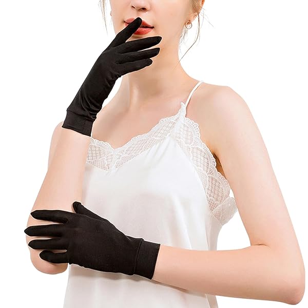 【送料無料】シルク 手袋 uvカット おやすみ手袋 紫外線対策 天然シルク100% レディース グローブ【ハ..