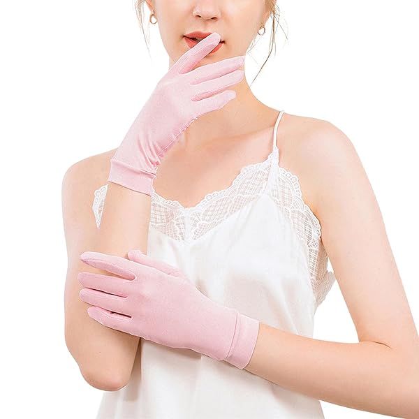 【送料無料】シルク 手袋 uvカット おやすみ手袋 紫外線対策 天然シルク100% レディース グローブ【ハ..