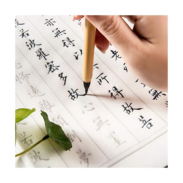 【送料無料】般若心経 写経用紙セット(20枚入り写経紙＋筆ペン) なぞり書き 手本付き 大きいサイズ ...