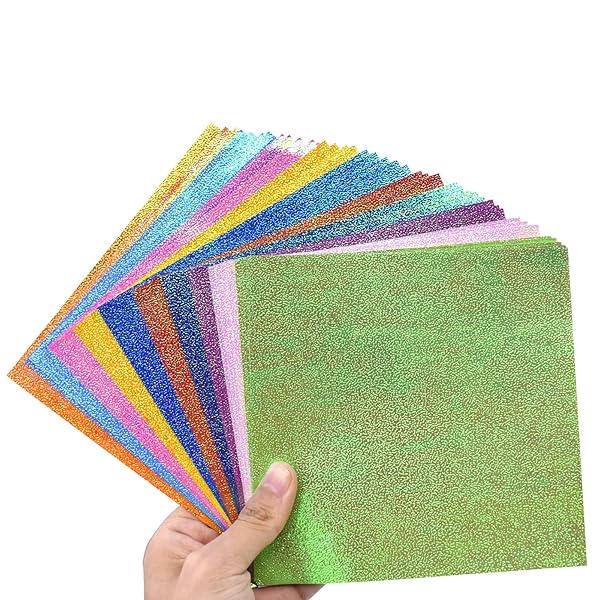 【送料無料】NICHII 折り紙 キラキラ紙 100枚入り 10色 おりがみ ペーパークラフト 片面 光沢紙 ペーパー カラフル 千羽鶴 装飾 手芸 15cm×15cm