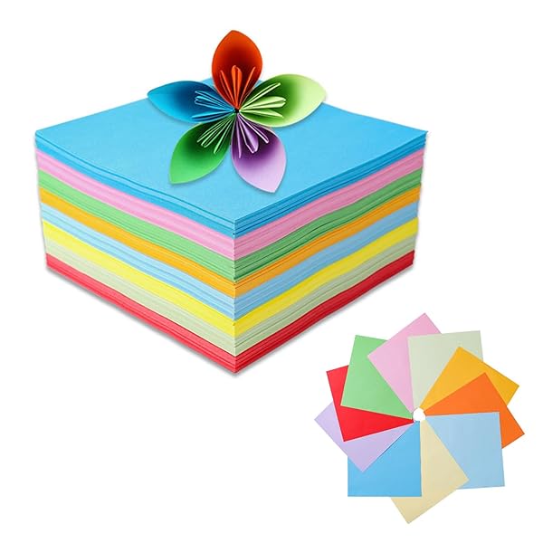【送料無料】折り紙 【100枚セット】折り紙15cm 両面 千羽鶴用折り紙 四角い折り紙 おりがみ10色 カラフル ペーパー DIY 装飾 工芸用紙 カラフル 千羽鶴 装飾 七夕 手芸 クラフト diy用紙 感謝祭 パーティーや学校の発表会に最適（1