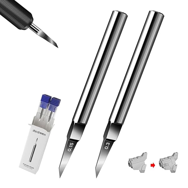 【送料無料】モデル用スクライバー刃、タングステン鋼刃、0.15+0.3mmサイズ、モデリングホビー用 ...