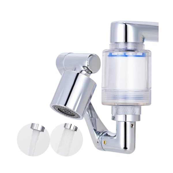 【送料無料】浄水器 蛇口直結型 首振り 2モード切り替え 蛇口 シャワー 泡沫器 先端 濾過 1080度回転 (浄水器+カートリッジ8個 VM-P86)