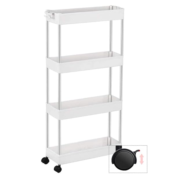 【送料無料】キッチンワゴン キッチンラック スリムワゴン 隙間ラック 収納棚 収納ラック オープンシェルフ キッチン収納棚 隙間収納棚 調味料棚 スリム キャスター付き すきま収納 おしゃれ 洗面所 台所 トイレ 浴室 4段 幅13cm/幅22.5c