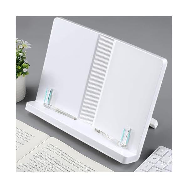 【送料無料】ブックスタンド 書見台 読書台 180°角度調節 透明ブックマーク 文字が遮らない A3対応 疲れない読書姿勢 タブレット/楽譜/レシピ用 無臭 非再生PP 滑り止めパッド付 ホワイト