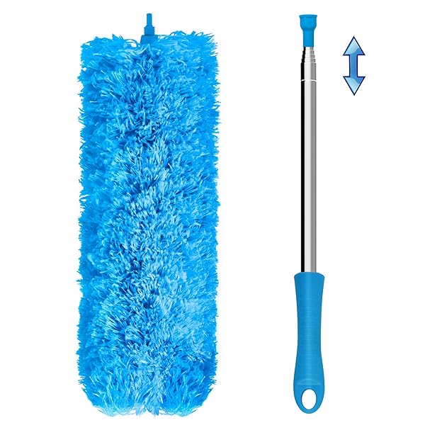 【送料無料】ほこり取りはたき ハンディモップ ポール付き254cm伸縮自在洗える 再利用可能 折り曲げ可..